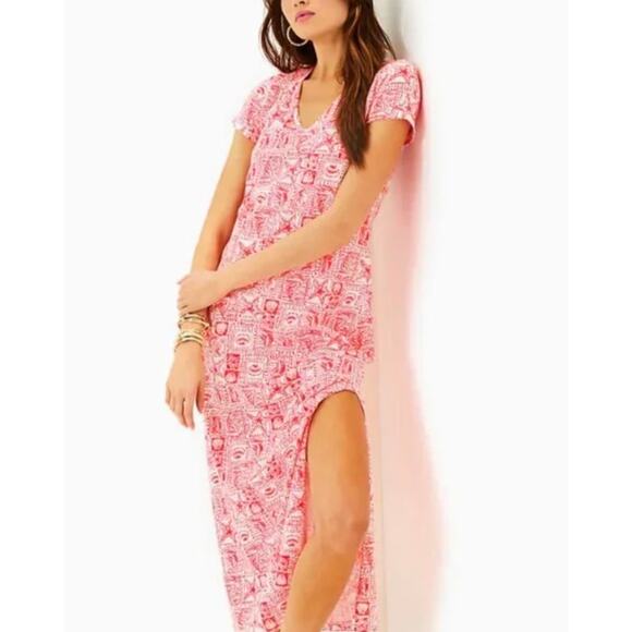 Lilly Pulitzer Dresses & Skirts - Lilly Pulitzer Etta Maxi Dress Seaside Harbour Print in Mizner Red Size Large